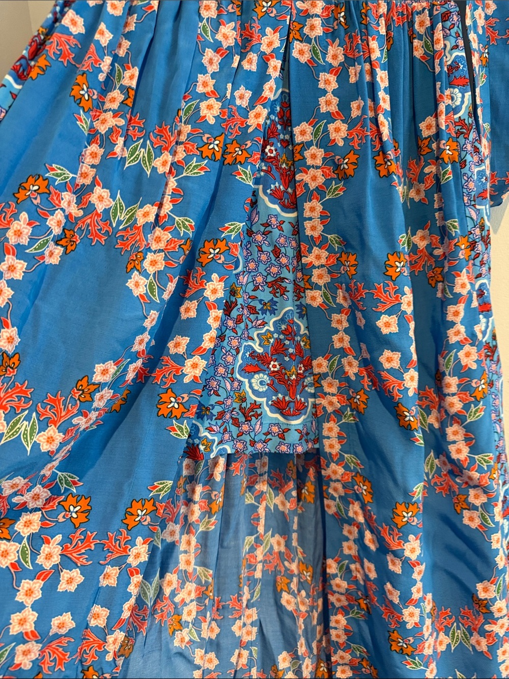 Sandro Blue Floral V-Neck Maxi Dress - Picture 2 of 4